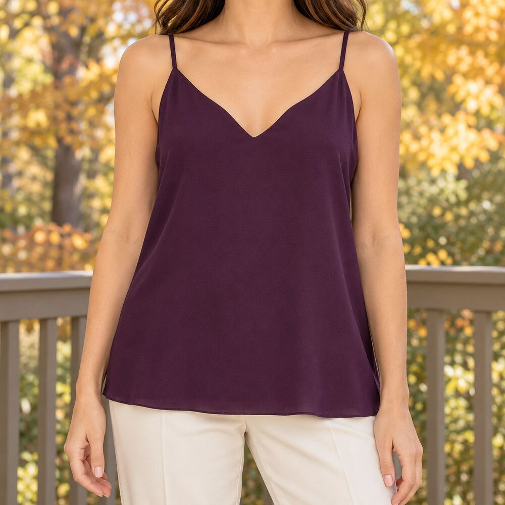 Aritzia Babaton plum v-neck camisole adjustable spaghetti strap top small